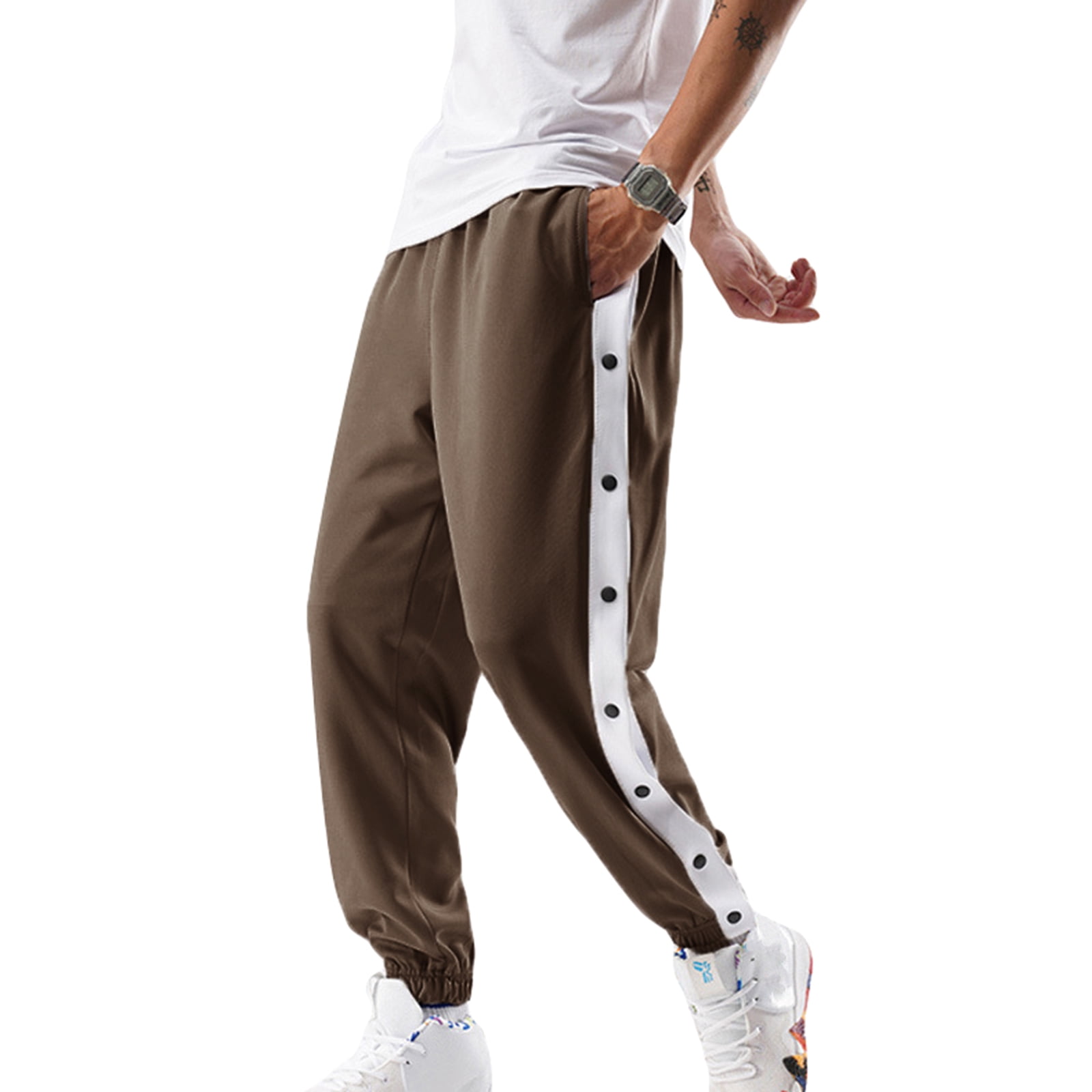 MIPREWUY Men Tear Away Pants Quick Dry Loose Fit Basketball Pants