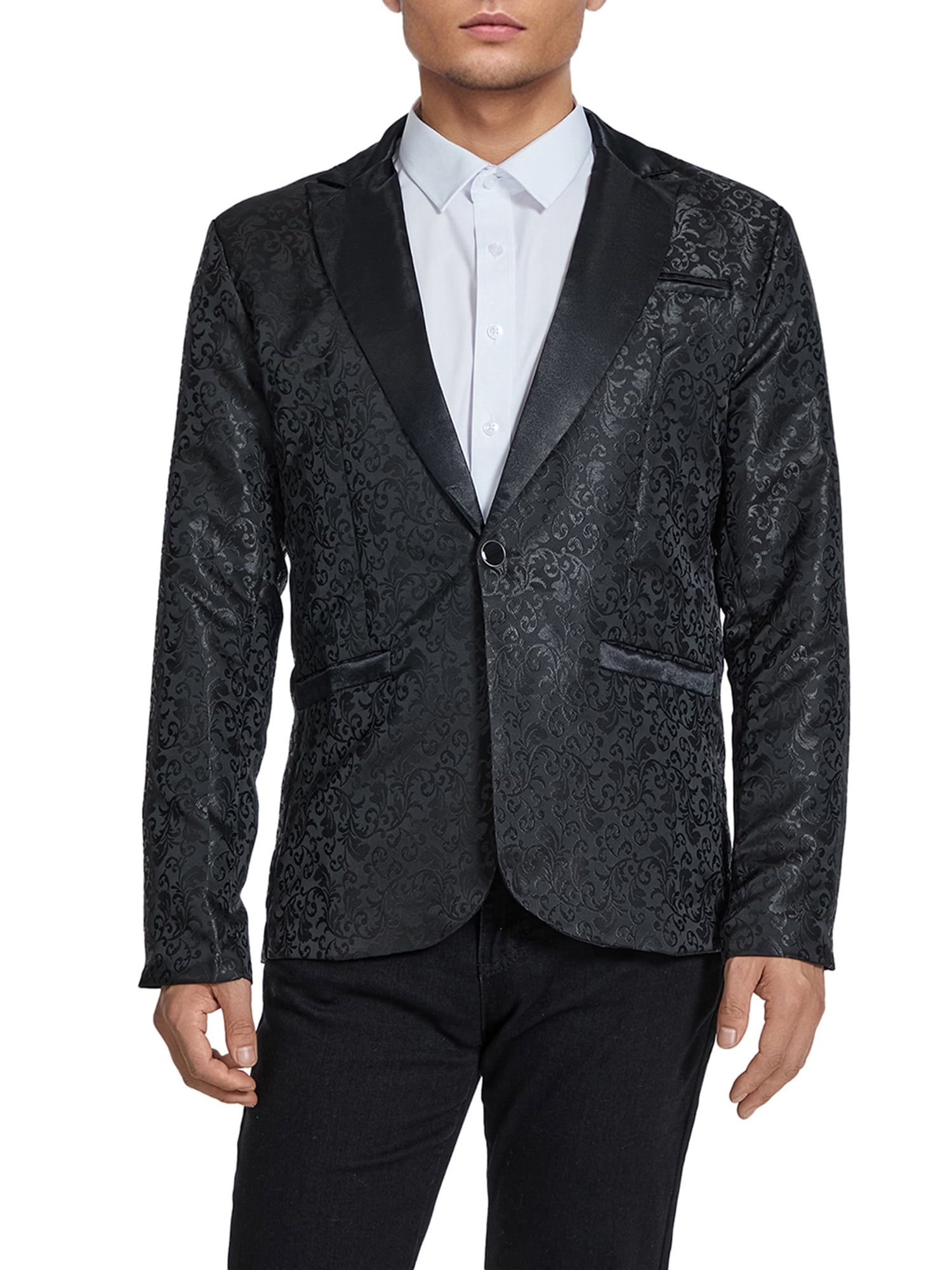 Elegant White Jacquard Men's Blazer