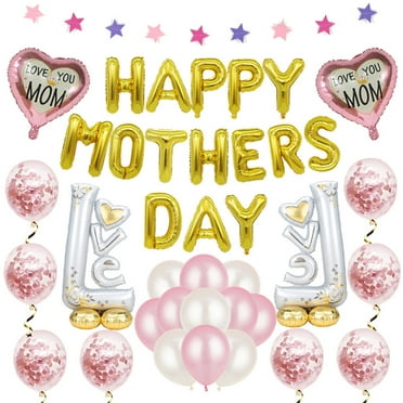 MIPREWUY Mother's Day Balloons Set, Oval Letter Shaped Balloons Decorative Tools Indoor Decorations for Home Shops