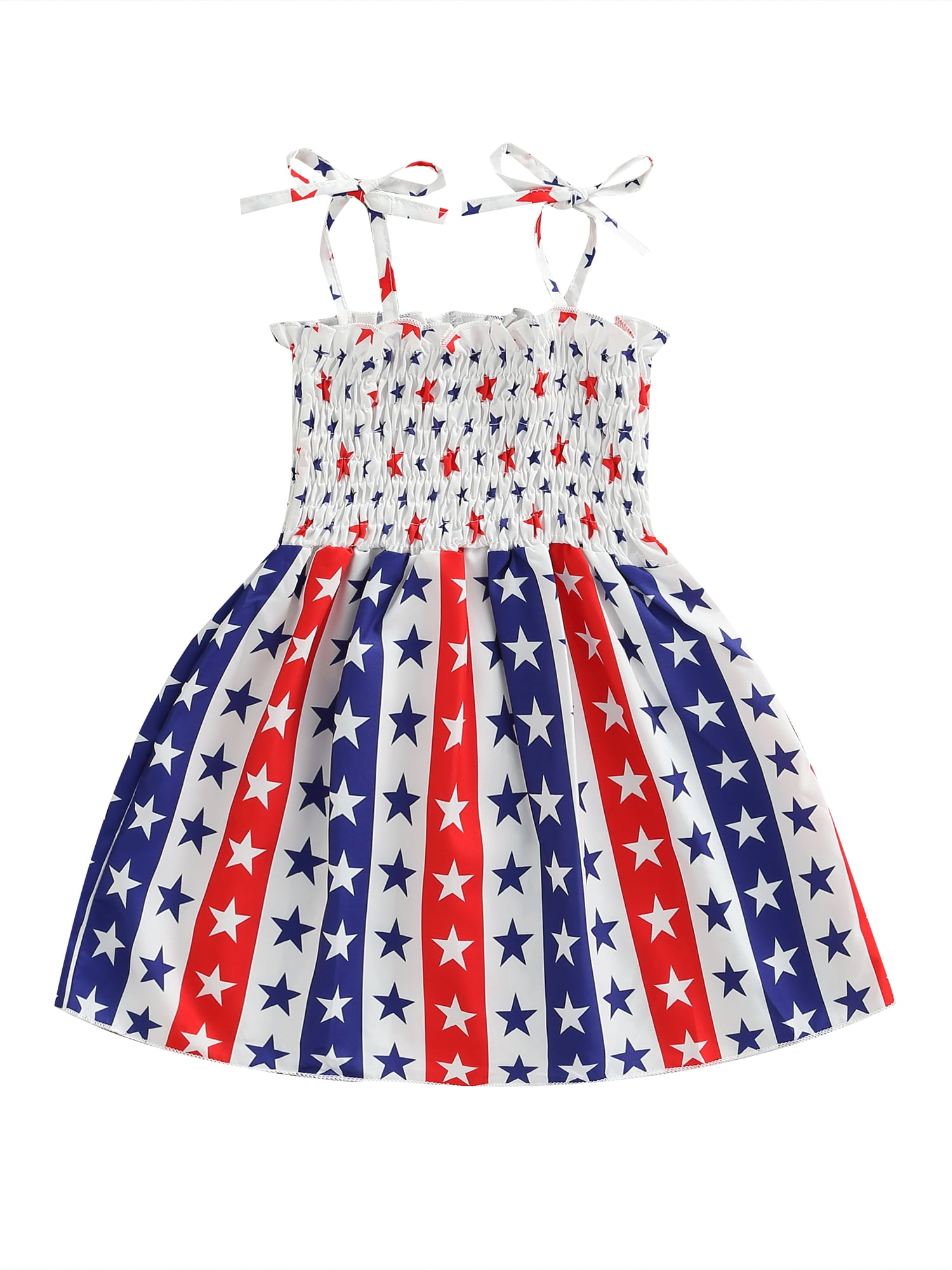 Nauti Nati Infant Girls Striped Shoulder Straps Smocked Pure Cotton A-Line Dress main image 1