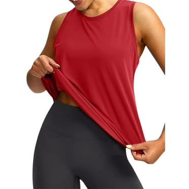 MIPREWUY Women's Workout Tops Racerback Athletic Tank Tops Sleeveless Loose Fit Yoga Running Gym Shirts for Women