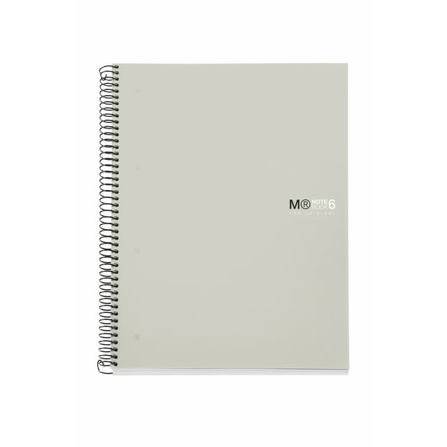 MIQUELRIUS 6SUBJECT GRAPH POLY SPIRAL NOTEBOOK A4 8.25 x 11.75 Grey