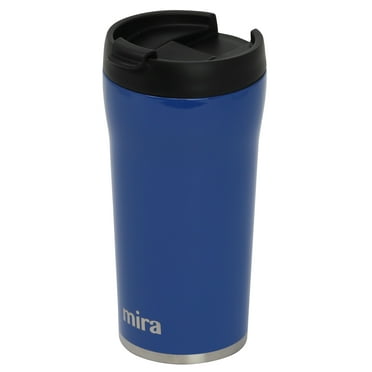MIRA 12oz Insulated Coffee Travel Mug, Stainless Steel with Screw On Flip Lid, Space Blue