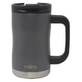 thumbnail image 1 of MIRA 14oz Coffee Mug with Handle & Screw on Lid, Stainless Steel Vacuum Insulated Tumbler, Gray, 1 of 8