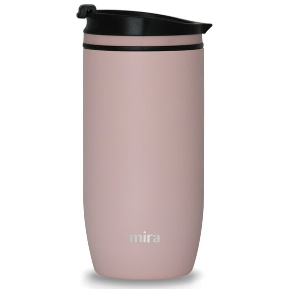 MIRA 16oz Coffee Travel Mug Insulated Stainless Steel Thermos Cup Tumbler, Screw Lid, Taffy Pink