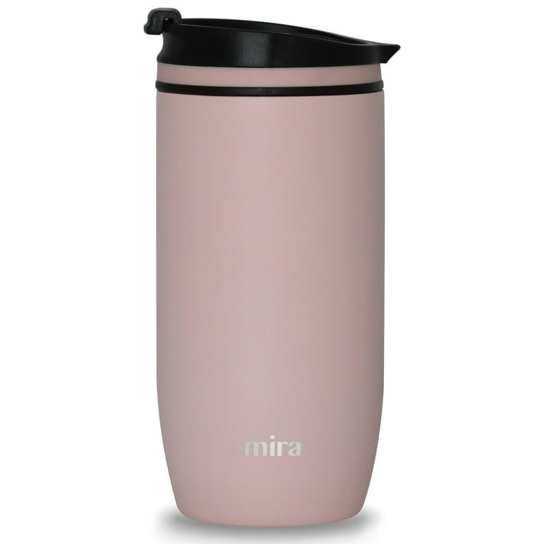 MIRA 16oz Coffee Travel Mug Insulated Stainless Steel Thermos Cup Tumbler,  Screw Lid, Taffy Pink