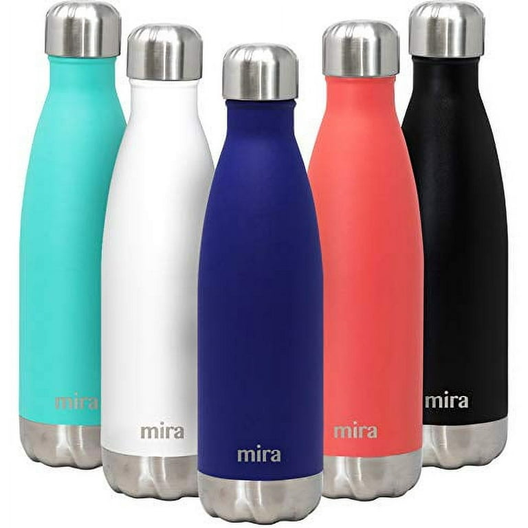MIRA 17 Oz Stainless Steel Vacuum Insulated Water Bottle - Double Walled  Cola Shape Thermos - 24 Hours Cold, 12 Hours Hot - Reusable Metal Water