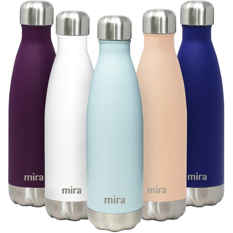 Mira 17 oz Stainless Steel Vacuum Insulated Water Bottle | Leak-Proof Double Walled Cola Shape Bottl