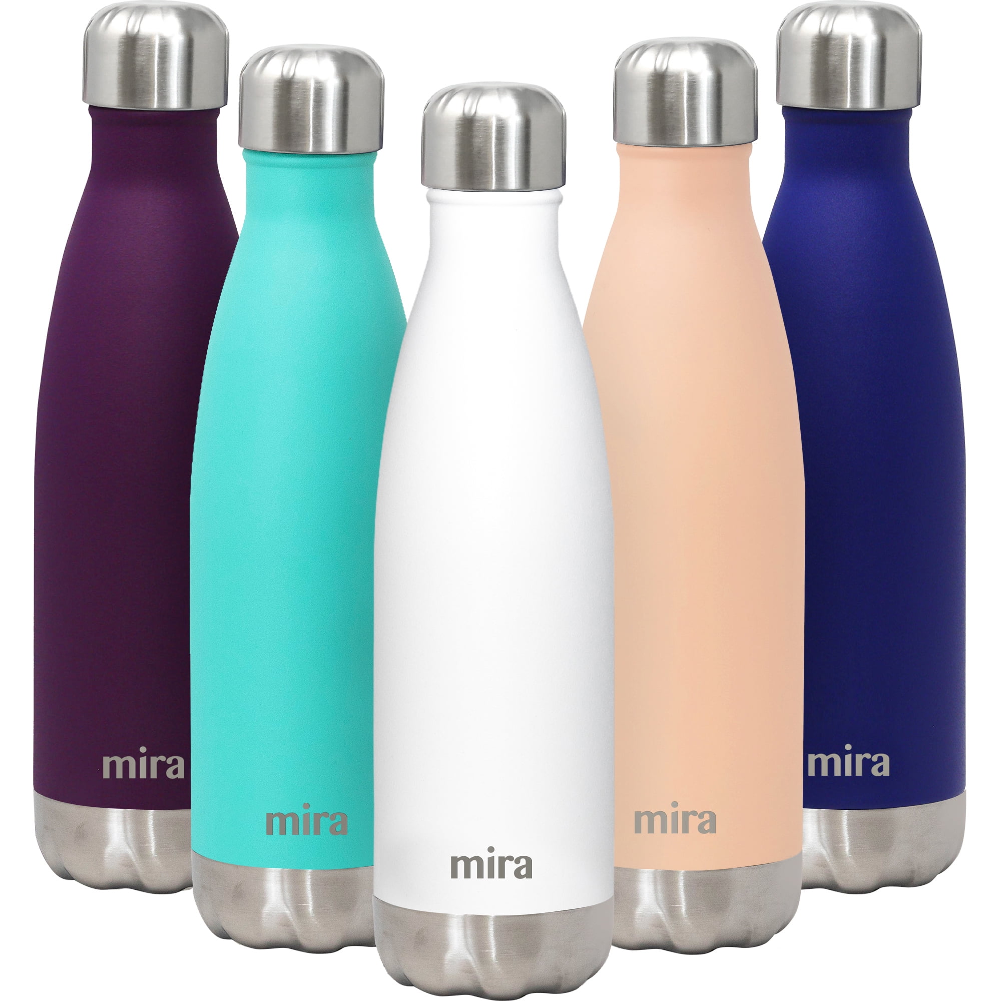 MIRA 17oz Stainless Steel Vacuum Insulated Water Bottle, Leak-Proof Double  Walled Cola Shape, Pearl 