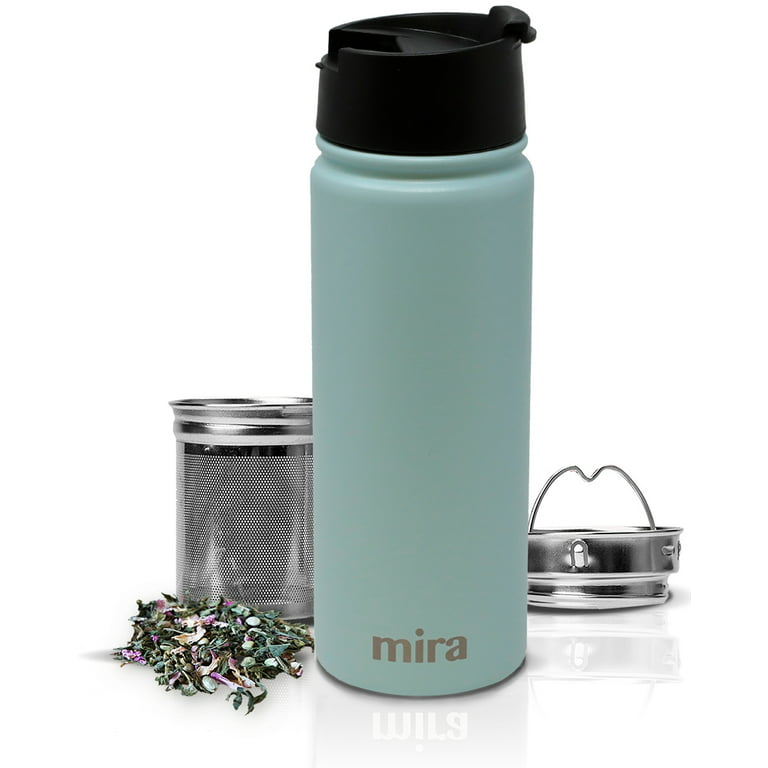 Mira 18 oz Stainless Steel Insulated Tea Infuser Bottle for Loose Tea,Thermos Travel Mug, Space Blue, Size: 18 oz (530 ml)