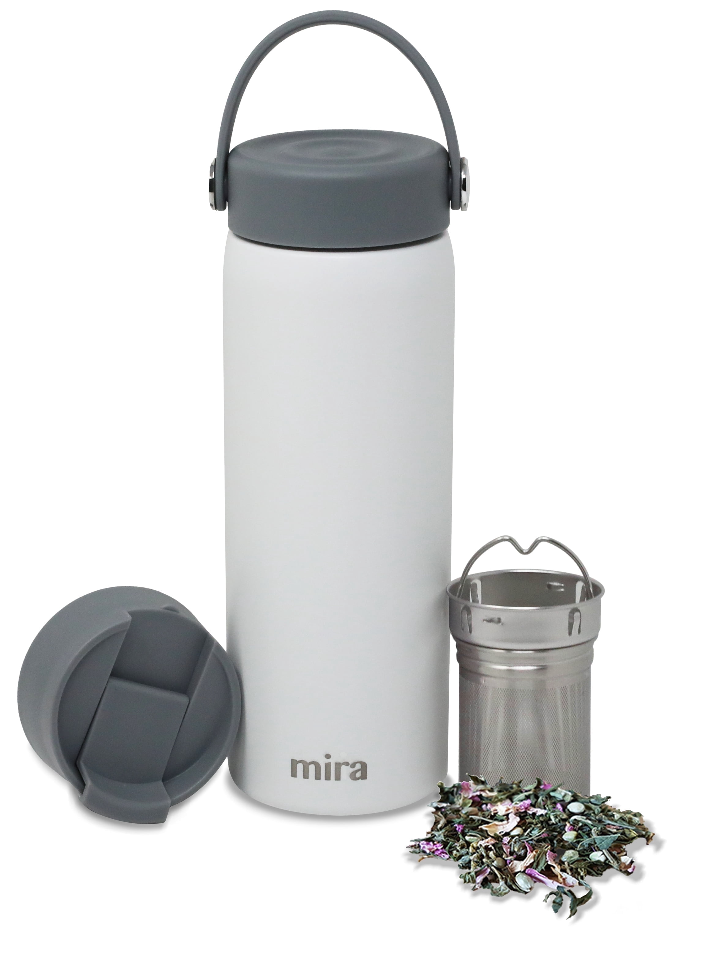 MIRA 18oz Insulated Tea Infuser Bottle, Stainless Steel Travel