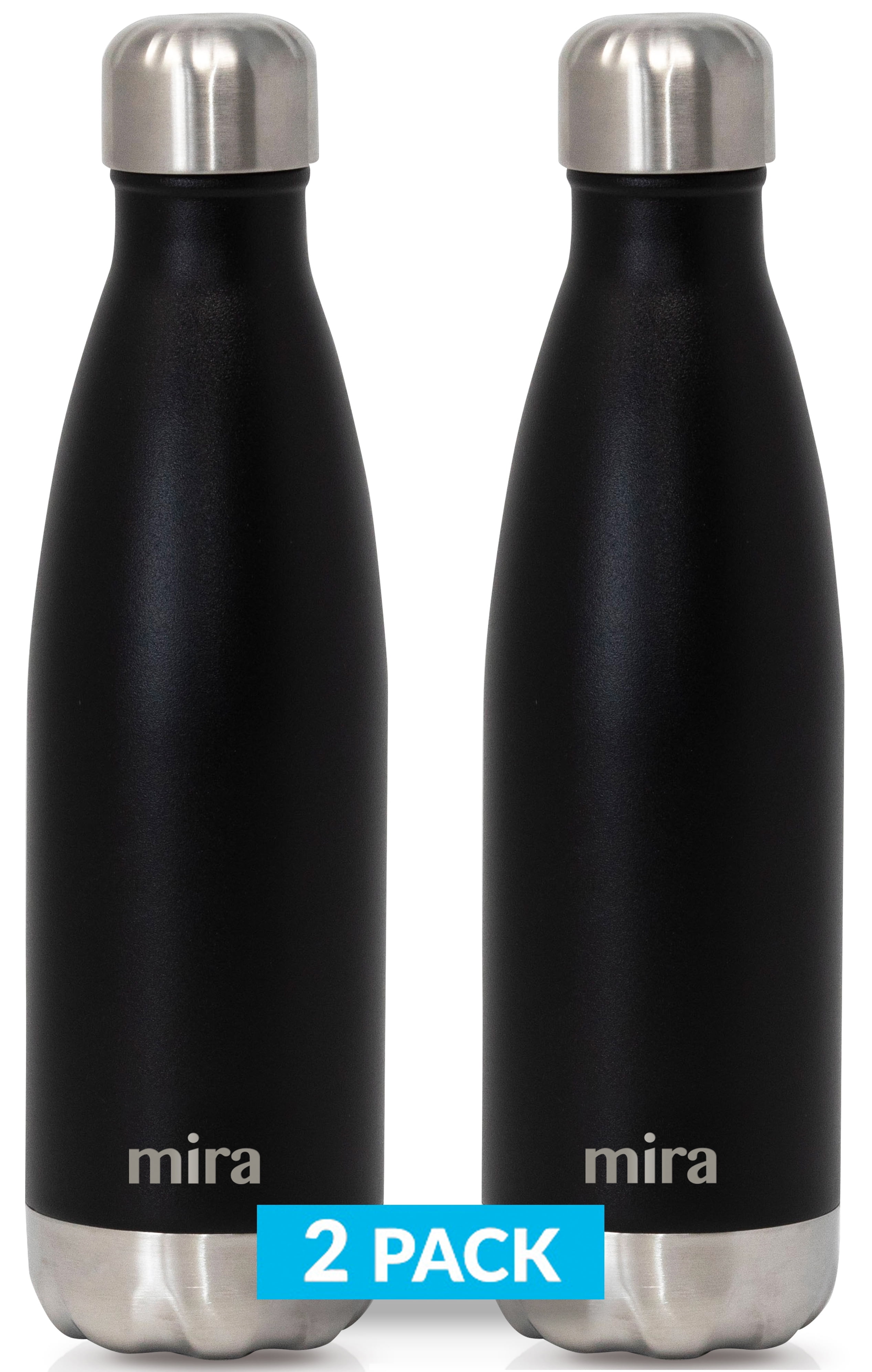 MIRA 2 Pack 17 oz Cola Shaped Insulated Stainless Steel Water Bottle ...