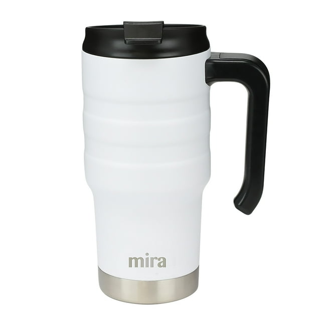 MIRA 20oz Insulated Coffee Travel Mug with Handle & Screw on Flip Lid