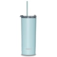 thumbnail image 1 of MIRA 20oz Modern Tumbler with Straw & Flip Lid, Stainless Steel Vacuum Insulated Travel Mug, Pearl Blue, 1 of 7