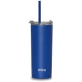 thumbnail image 1 of MIRA 20oz Modern Tumbler with Straw and Flip Lid, Stainless Steel Vacuum Insulated Travel Mug, Space Blue, 1 of 7