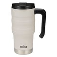 thumbnail image 1 of MIRA 20oz Stainless Steel Insulated Travel Car Mug, Spill Proof Twist On Flip Lid & Easy to Hold Handle, Sand, 1 of 7