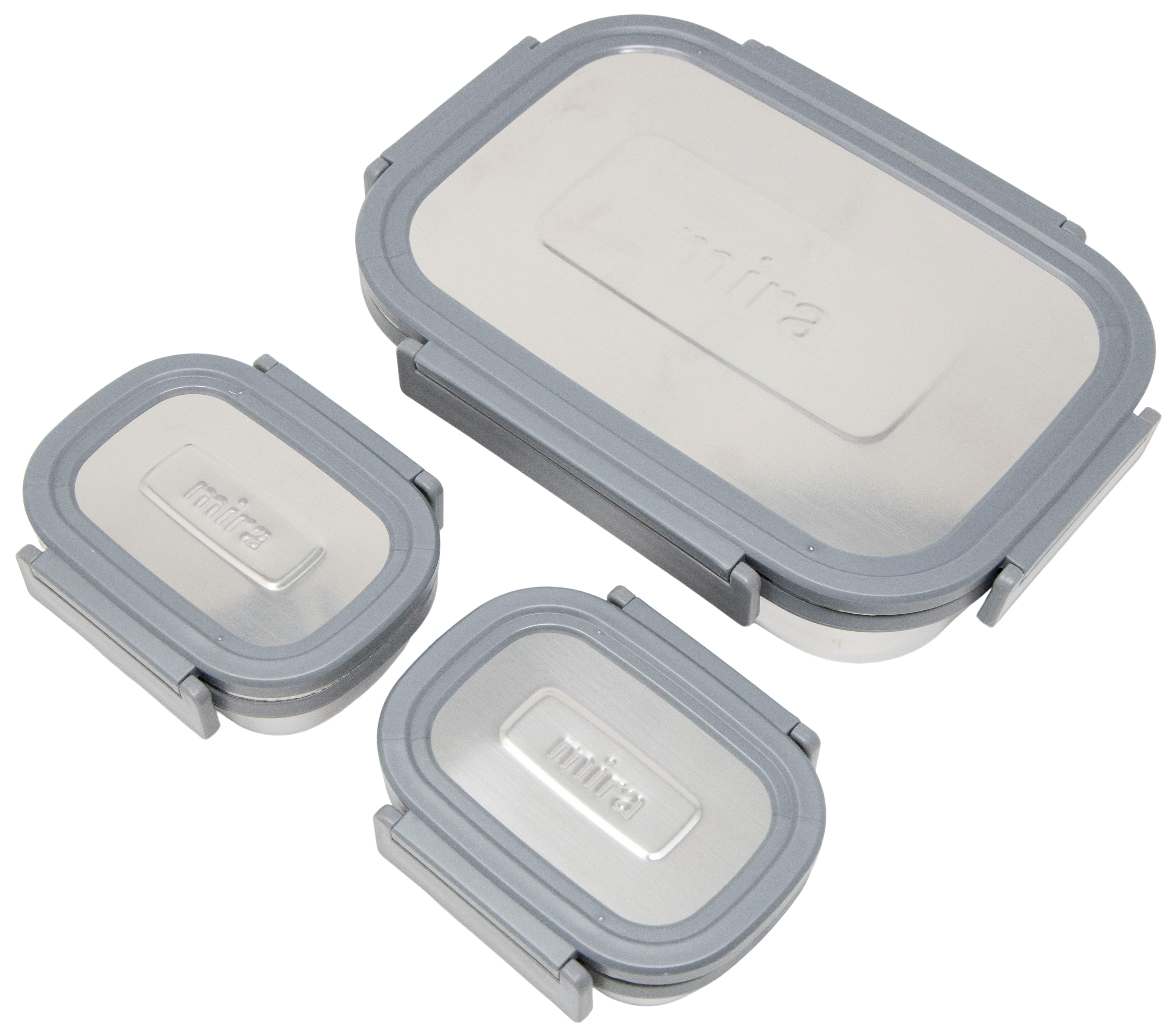 MIRA 20oz Stainless Steel Lunch Container with Two 6oz Snack