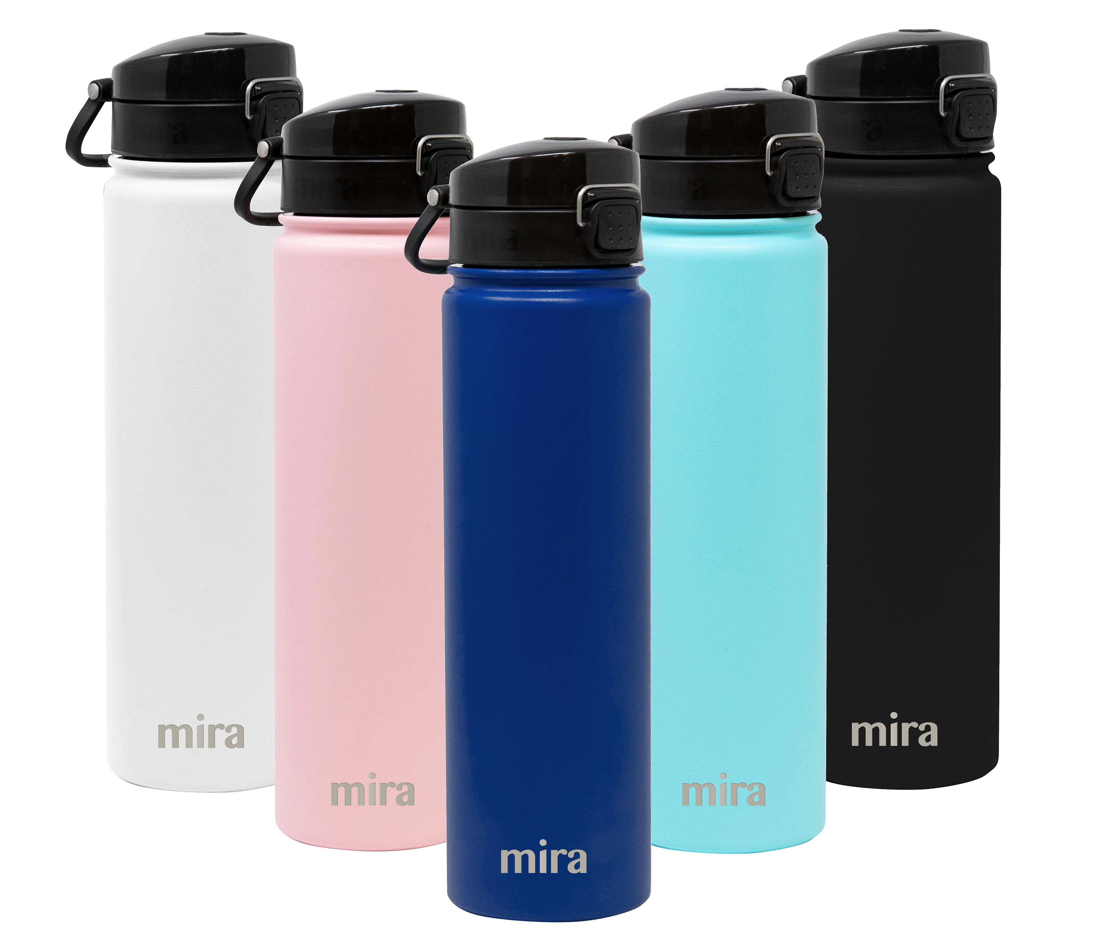 MIRA 24oz Insulated Stainless Steel Water Bottle Hydro Thermos Flask, One  Touch Spout Lid Cap, Space Blue