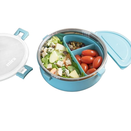 MIRA 42oz Stainless Steel Lunch Container with Bento Box Insert, Locking Lid, Frost