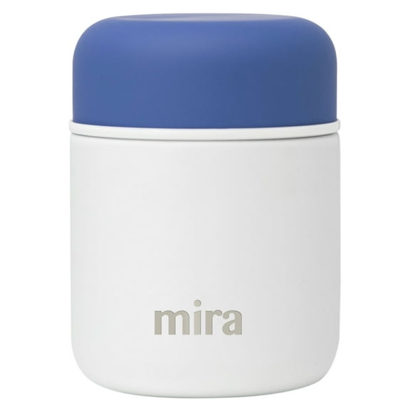 MIRA 9oz Insulated Food Jar Thermos for Hot Food & Soup, Compact Stainless Steel Vacuum Lunch Container - White