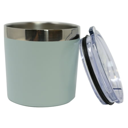 MIRA 9oz Insulated Lowball Rocks Whiskey Tumbler, Stainless Steel, Lid, Aqua