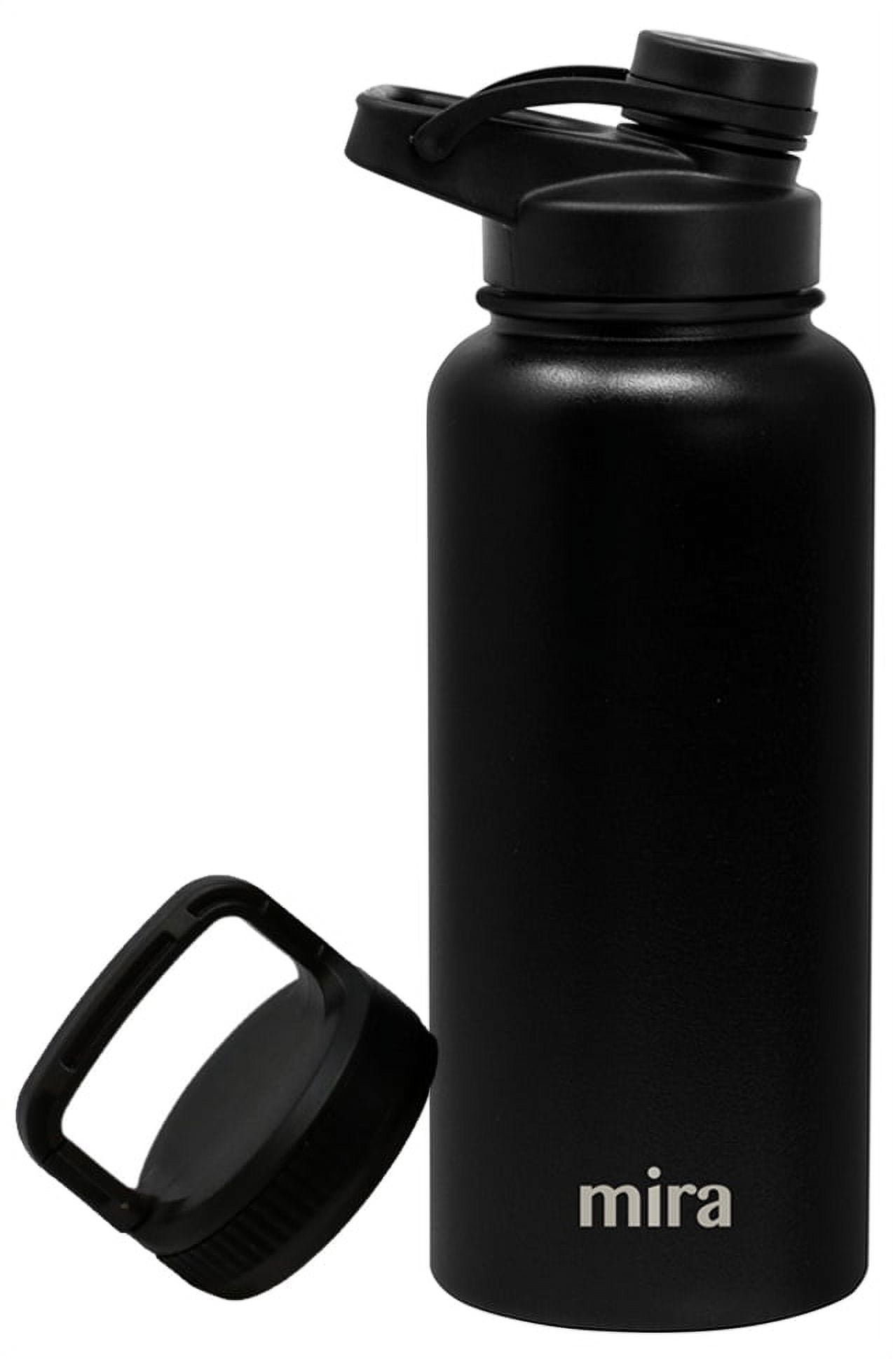 PURE Drinkware, Stainless Steel Vacuum Insulated Metallic Water Bottle, 24  oz, Black