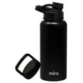 thumbnail image 1 of MIRA Stainless Steel Insulated Sports Water Bottle - 2 Caps - Hydro Metal Thermos Flask Keeps Cold for 24 Hours, Hot for 12 Hours - BPA-Free Spout Lid Cap, 32 oz, Black, 1 of 8