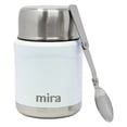 thumbnail image 1 of MIRA Thermos for Hot Food & Soup - 15 oz Insulated Food Jar with Foldable Spoon - Leak Proof Stainless Steel Thermal Storage Lunch Container, Canteen, Double Walled, Pearl Blue, 1 of 7