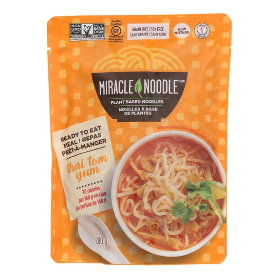 MIRACLE NOODLE - Guilt - Free Thai Tom Yum Noodles - 280 Gm, Case of 6