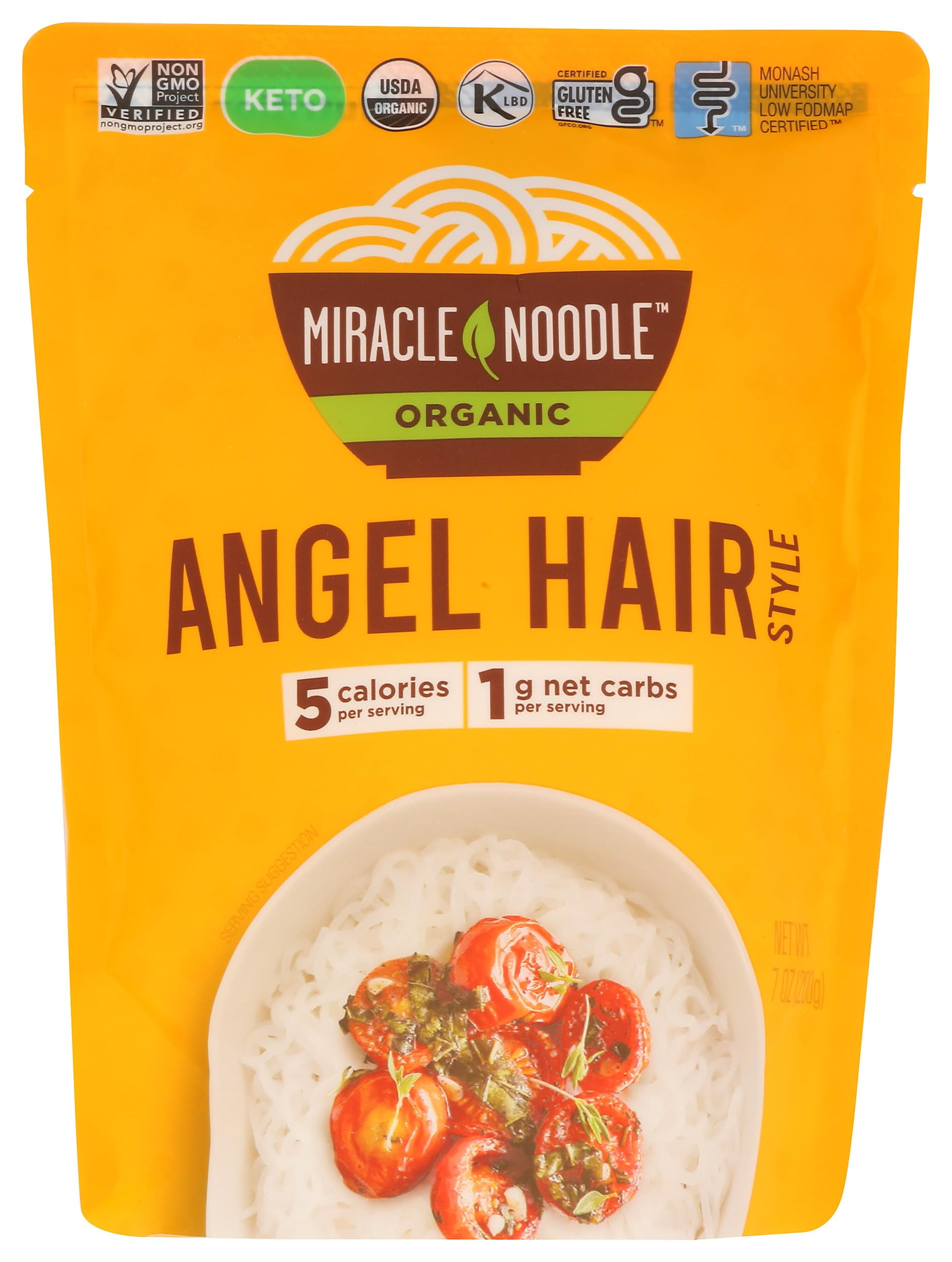 MIRACLE NOODLE Organic Plant Based Angel Hair Noodles, 7 OZ YUN16