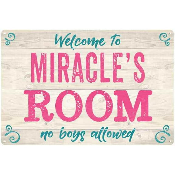 MIRACLE'S Room Kids Bedroom Sign 8x12 Metal Sign 208120089371