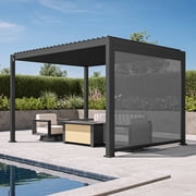 Mirador 111S Outdoor Pergola Aluminum Pull Down Privacy Screen 10 Side, Dark GreyNot Pergola
