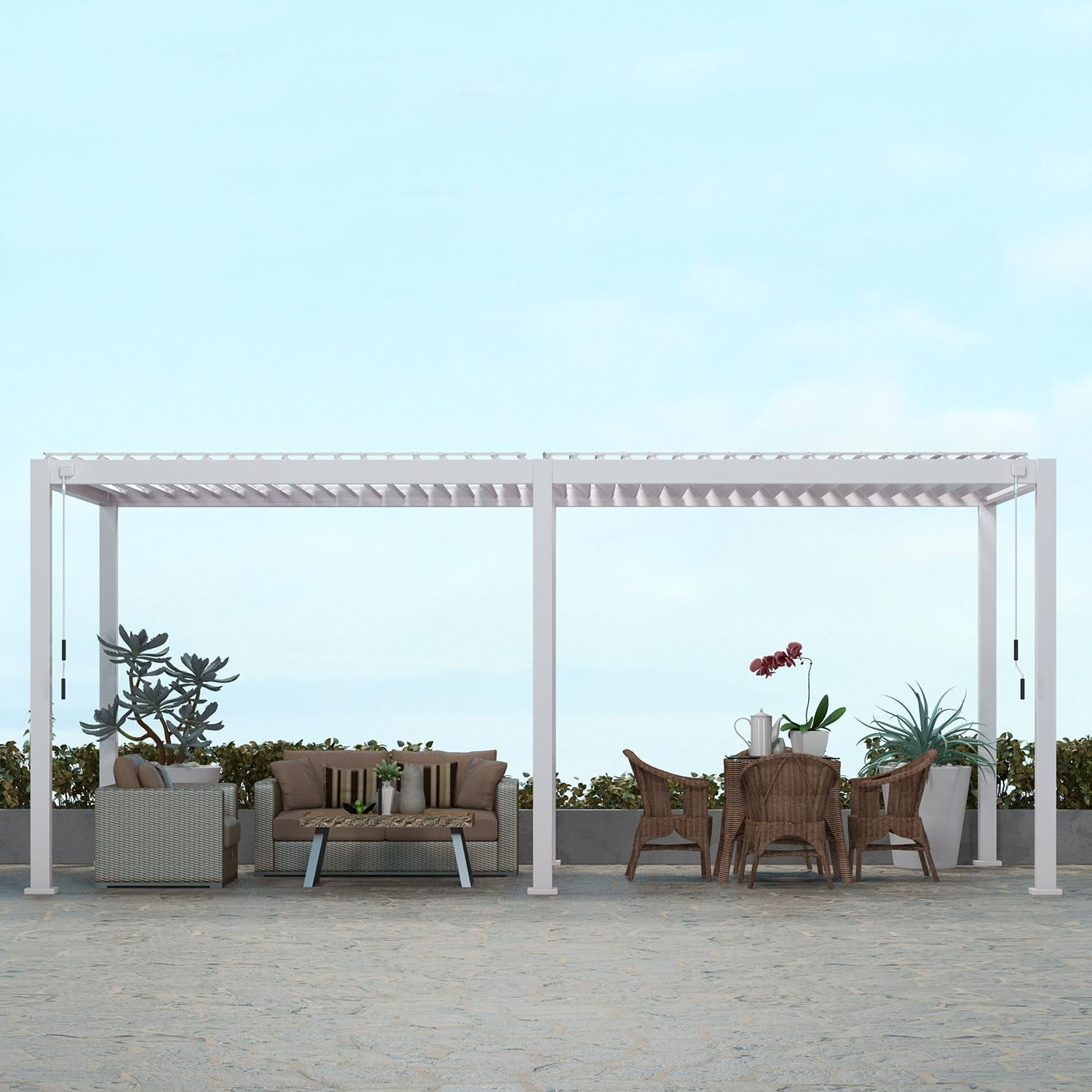 Mirador 111S 10x20ft Hardtop Metal Steel Patio Pergola, Adjustable ...