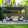 thumbnail image 1 of MIRADOR 12'x 13' 111A Takasho Gazebo Shade Tent w/ LED for Patio, Backyard, Deck, Lawns, Charcoal, 1 of 7