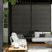 Mirador 10x 10 111S Outdoor Pergola Accessories-Aluminum Fixed Shutter Wall, Charcoal