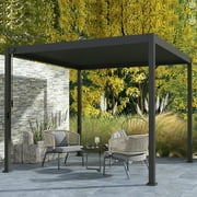MIRADOR Louvered Pergola, 10'x10' Adjustable Outdoor Aluminum Pergola Gazebo for Patio Garden Backyard, Black