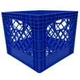 thumbnail image 1 of MIRAMAR Milk Crate, Stackable Plastic Bin Storage with Handles, 16 Qt, Blue, 2 Pack, 1 of 5