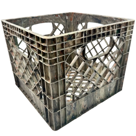 MIRAMAR Milk Crate, Stackable Plastic Storage Bin with Handles, 16 Qt, Camo, 2 Pack