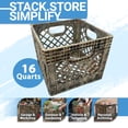 thumbnail image 1 of MIRAMAR Milk Crate, Stackable Plastic Storage Bin with Handles, 16 Qt, Camo, 4 Pack, 1 of 5