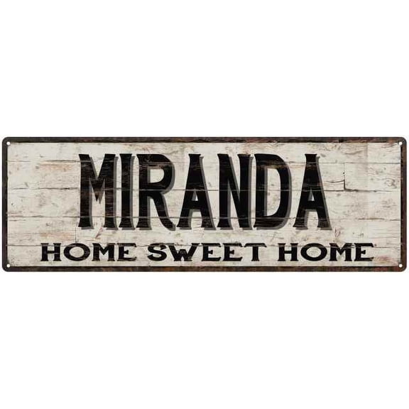 MIRANDA Rustic Home Sweet Home Sign Gift 8x24 Metal Decor 108240084437