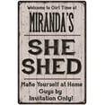 thumbnail image 1 of MIRANDA'S She Shed Sign Lady Cave Gift 8 x 12 High Gloss Metal 208120082483, 1 of 1