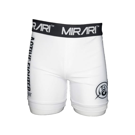MIRARI Combat Sports Men's Vale Tudo Compression Shorts, White, Small