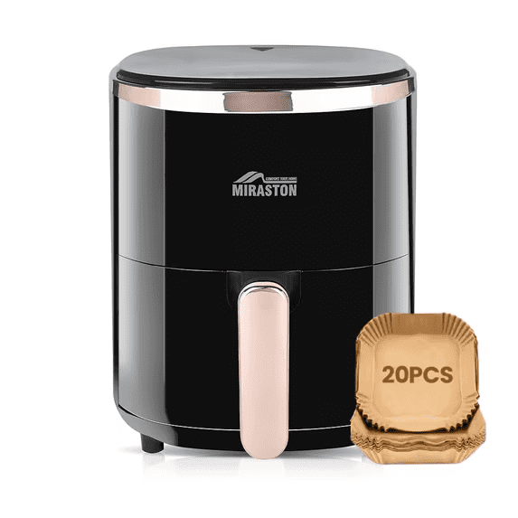 MIRASTON 3.6QT Personal Air Fryer with Digital Display & 9 Presets, Stainless Steel, Ideal for Small Kitchens