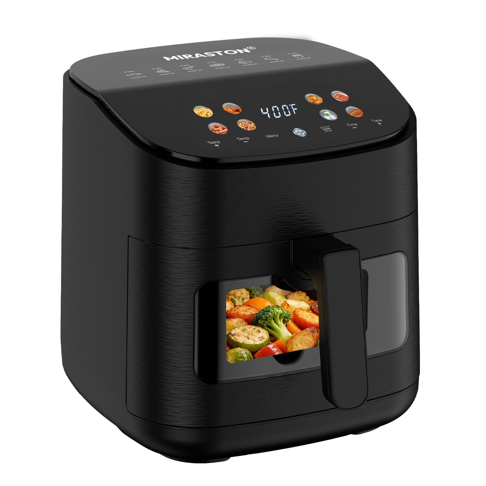 MIRASTON 6.8QT Smart Digital Air Fryer with Visual Window, 8 Presets Recipes for Fast Easy Meal, Snack, Dessert, Dishwasher-Safe, for Family Dinner