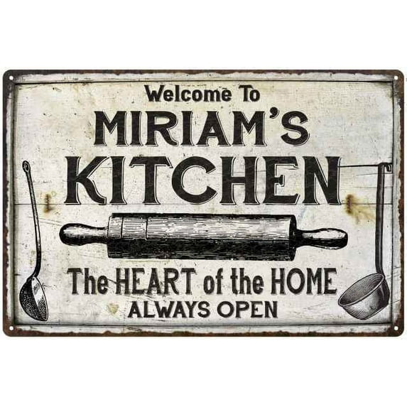 MIRIAM'S Kitchen Farmhouse Sign 16 x 24 Matte Finish Metal 116240033288