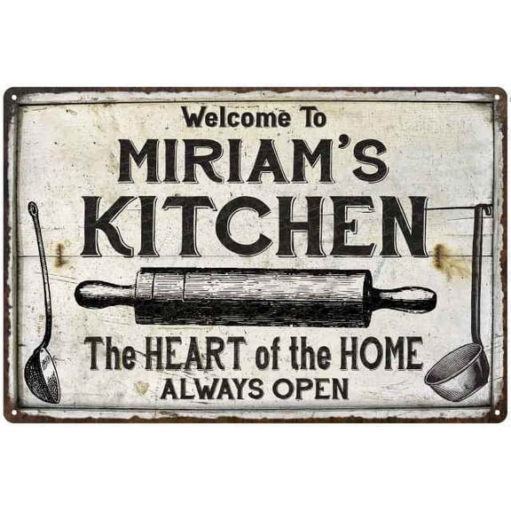 MIRIAM'S Kitchen Farmhouse Sign 8 x 12 High Gloss Metal 208120033288