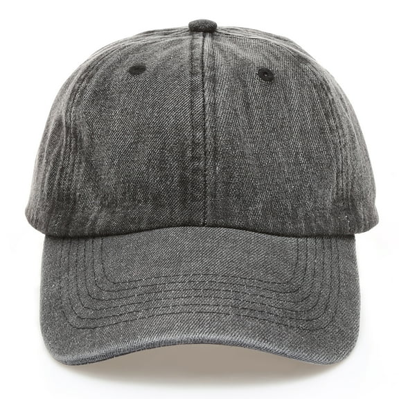 MIRMARU Casual 100% Cotton Denim Baseball Cap Hat with Adjustable Strap.