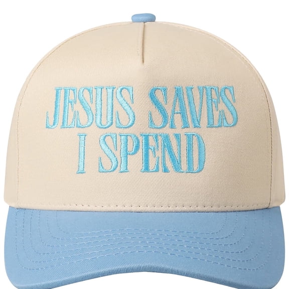 MIRMARU JESUS SAVES I SPEND Embroidered Two Tone Trucker Hat