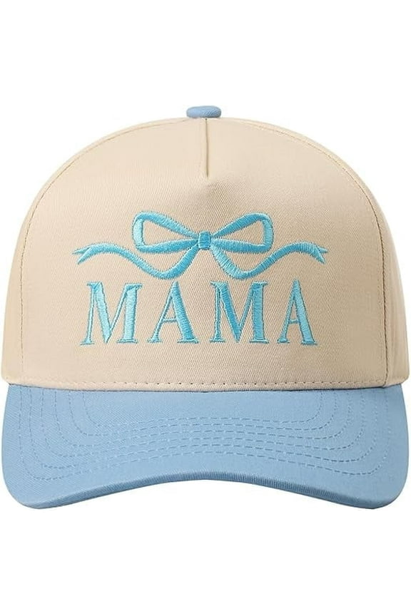 MAMA Ribbon Embroidered Two-Tone Trucker Baseball Cap Hat