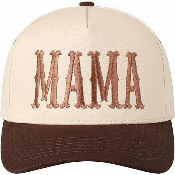 MIRMARU MAMA Typographic Design Embroidery Two Tone Trucker Baseball Cap Hat